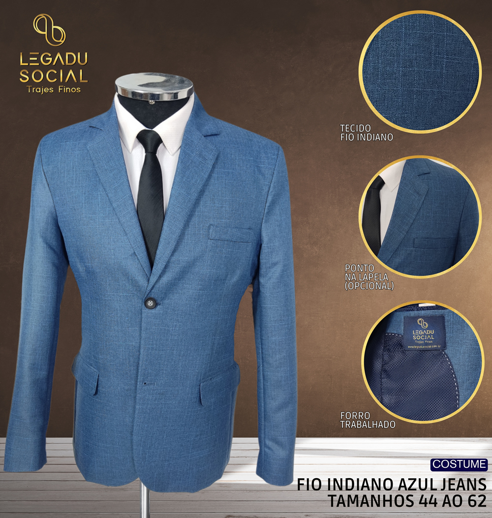 Costume Fio Indiano Azul Jeans