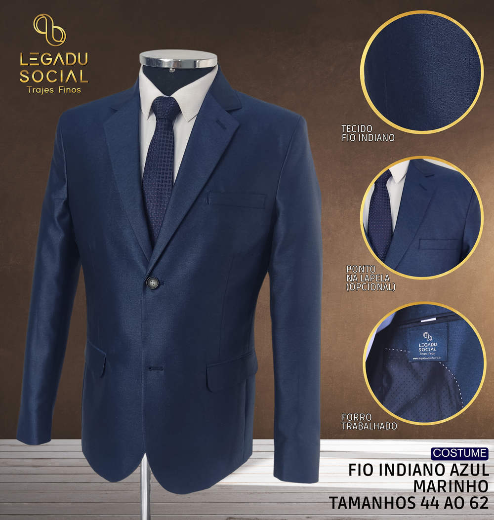 Costume Fio Indiano Azul Marinho