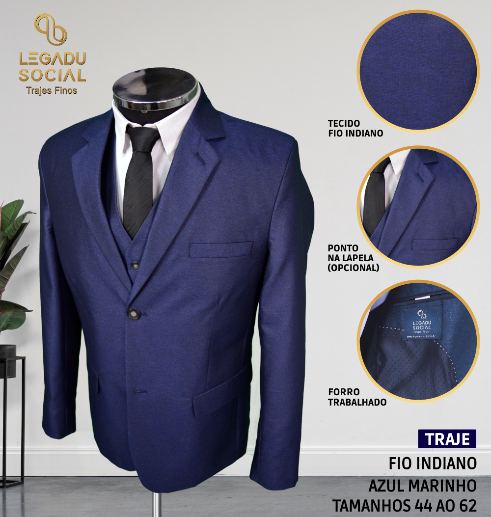 traje Fio Indiano Azul Marinho