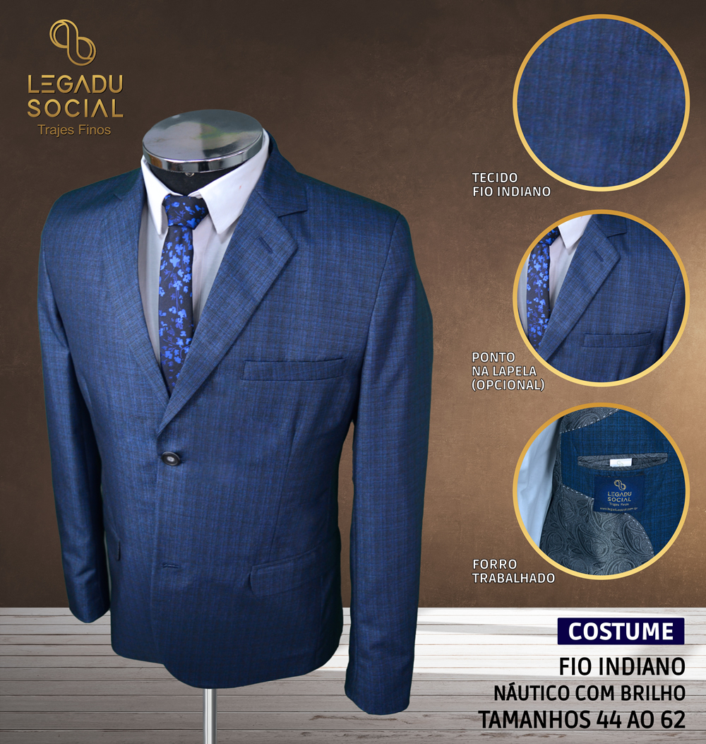Costume Fio Indiano Náutico com Brilho