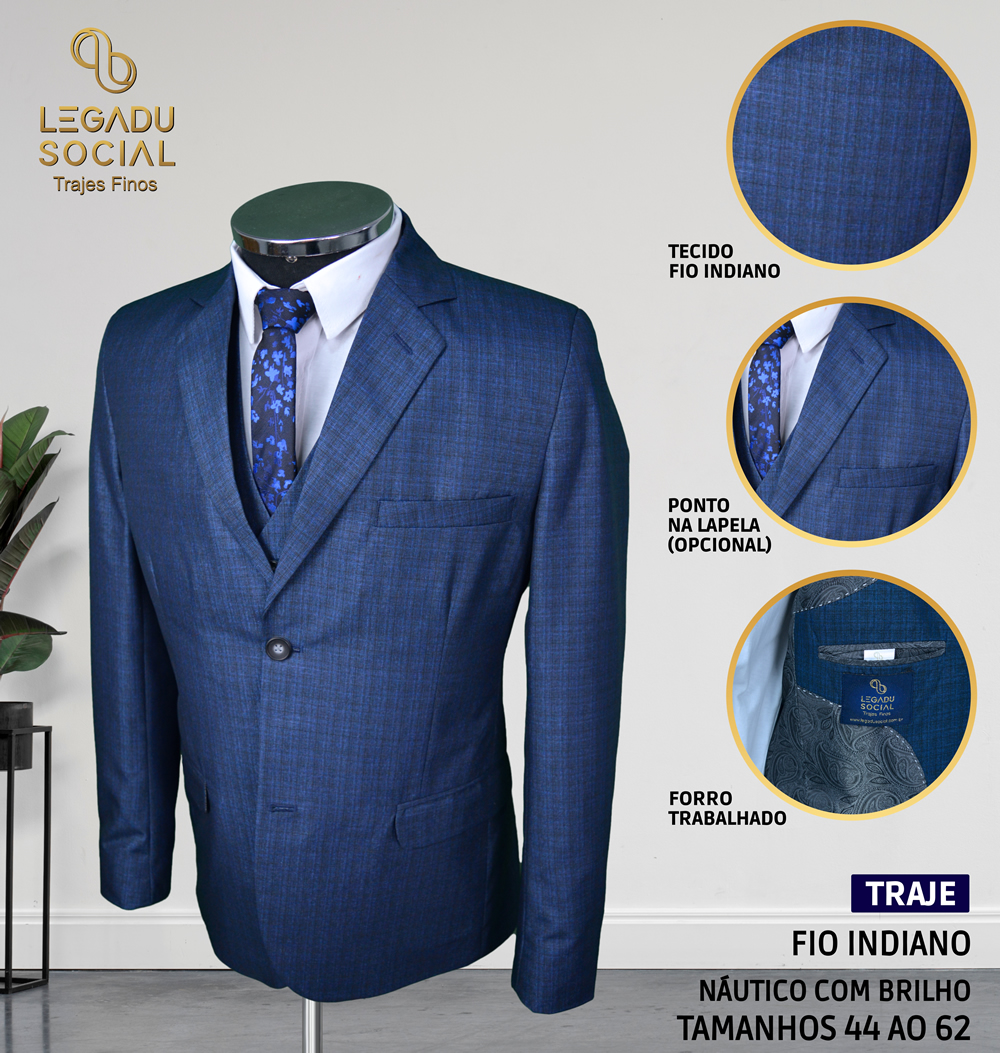 Traje Fio Indiano Náutico com Brilho