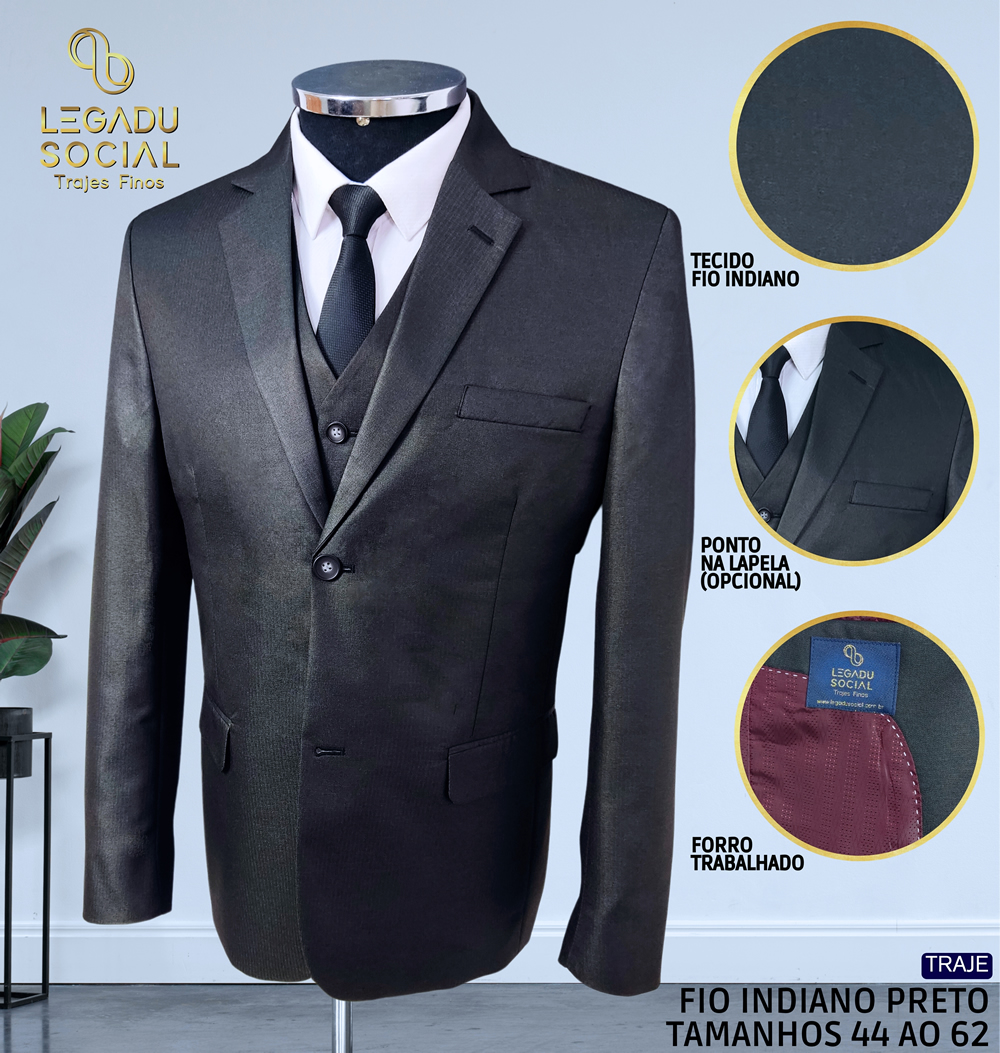 traje Fio Indiano Preto