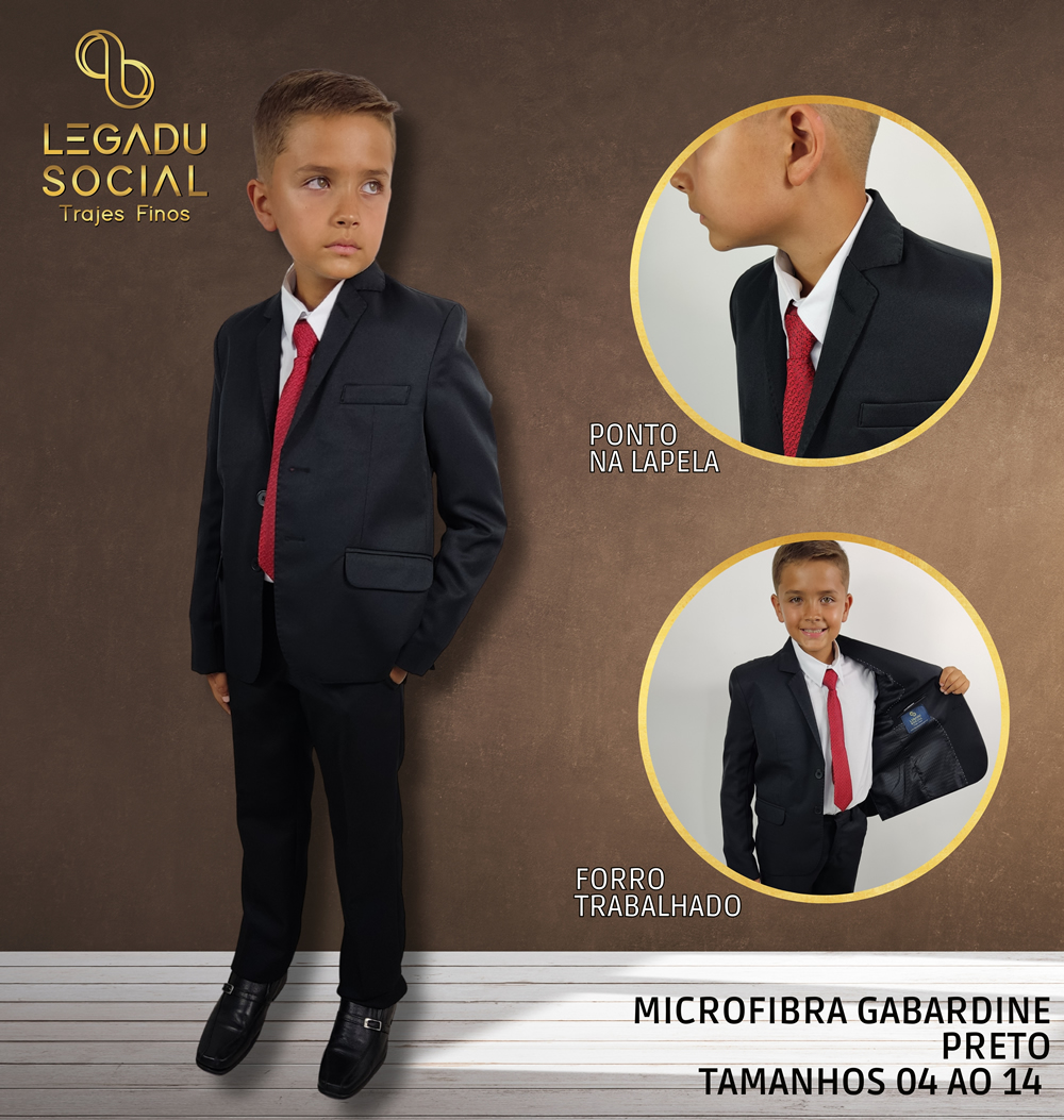 Microfibra Infantil Gabardine Preto