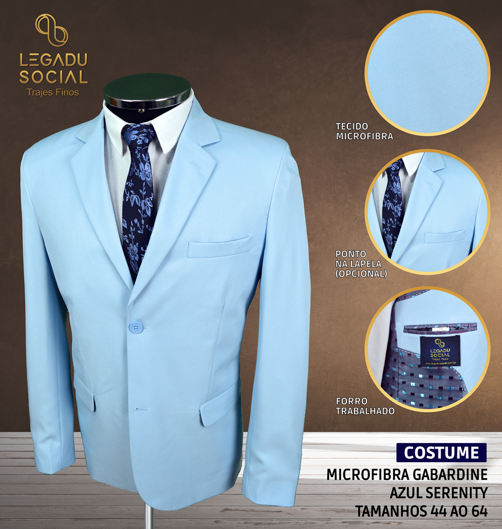 Costume Microfibra Gabardine Azul Serenety