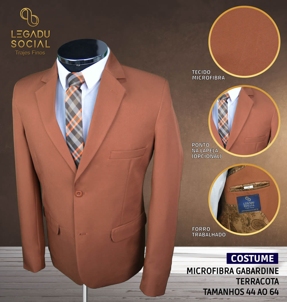 Costume Microfibra Gabardine Terracota