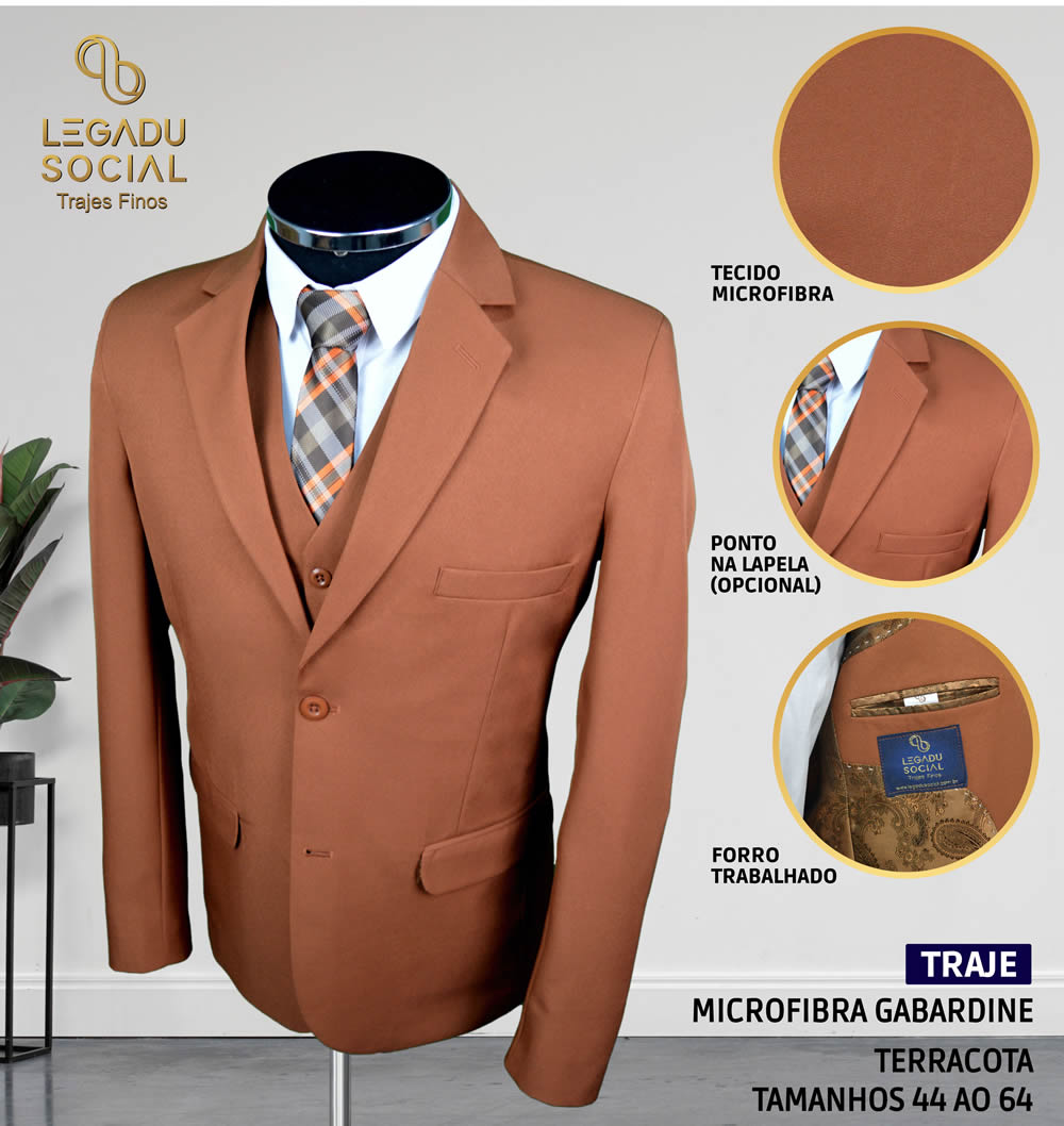 Traje Microfibra Gabardine Chumbo