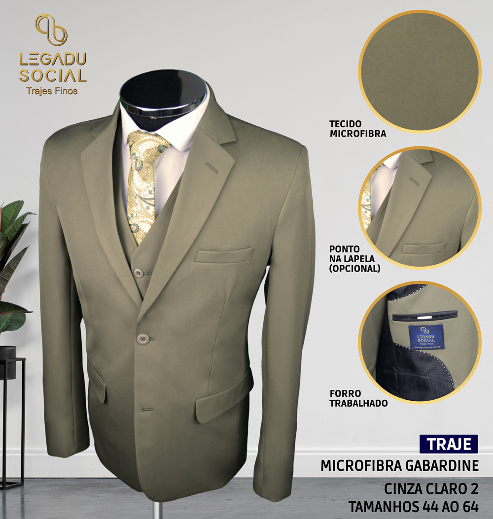 Traje Microfibra Gabardine Verde Oliva