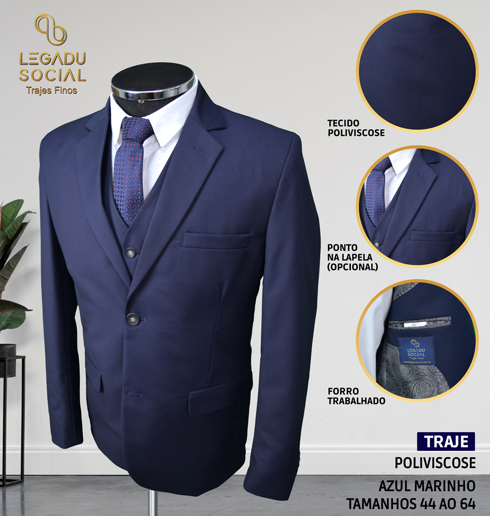 Traje Poliviscose Azul Marinho