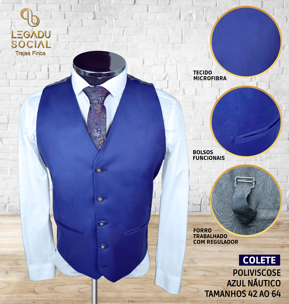 Colete Poliviscose Azul Náutico