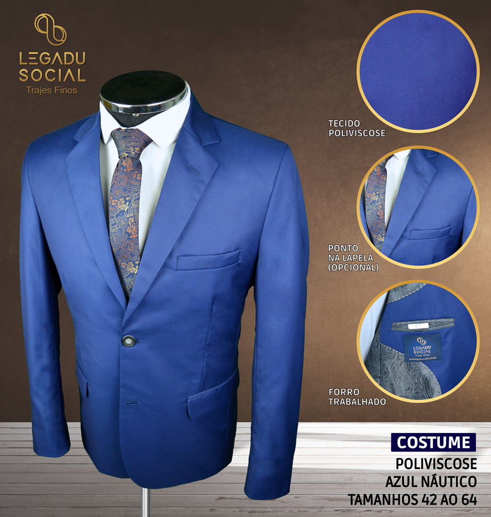 Costume Poliviscose Azul Náutico